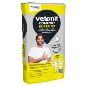 Белый клей-гель Vetonit Comfort Super Fix для мозаики 20 кг